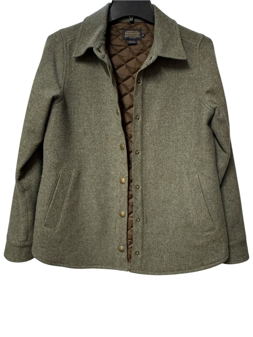 Pendleton Women's Herringbone Wool Shirt Jacket Sz S